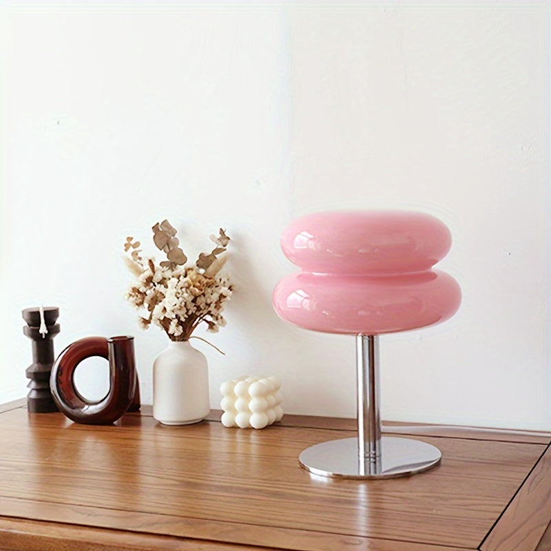 Modern Dimmable Glass Table Lamp, USB Powered, Mid Century Retro Egg Tart Design - Ideal for Bedroom, Living Room, Desk, Nightstand - Aesthetic Home Decor & Ambient Lighting FJORD