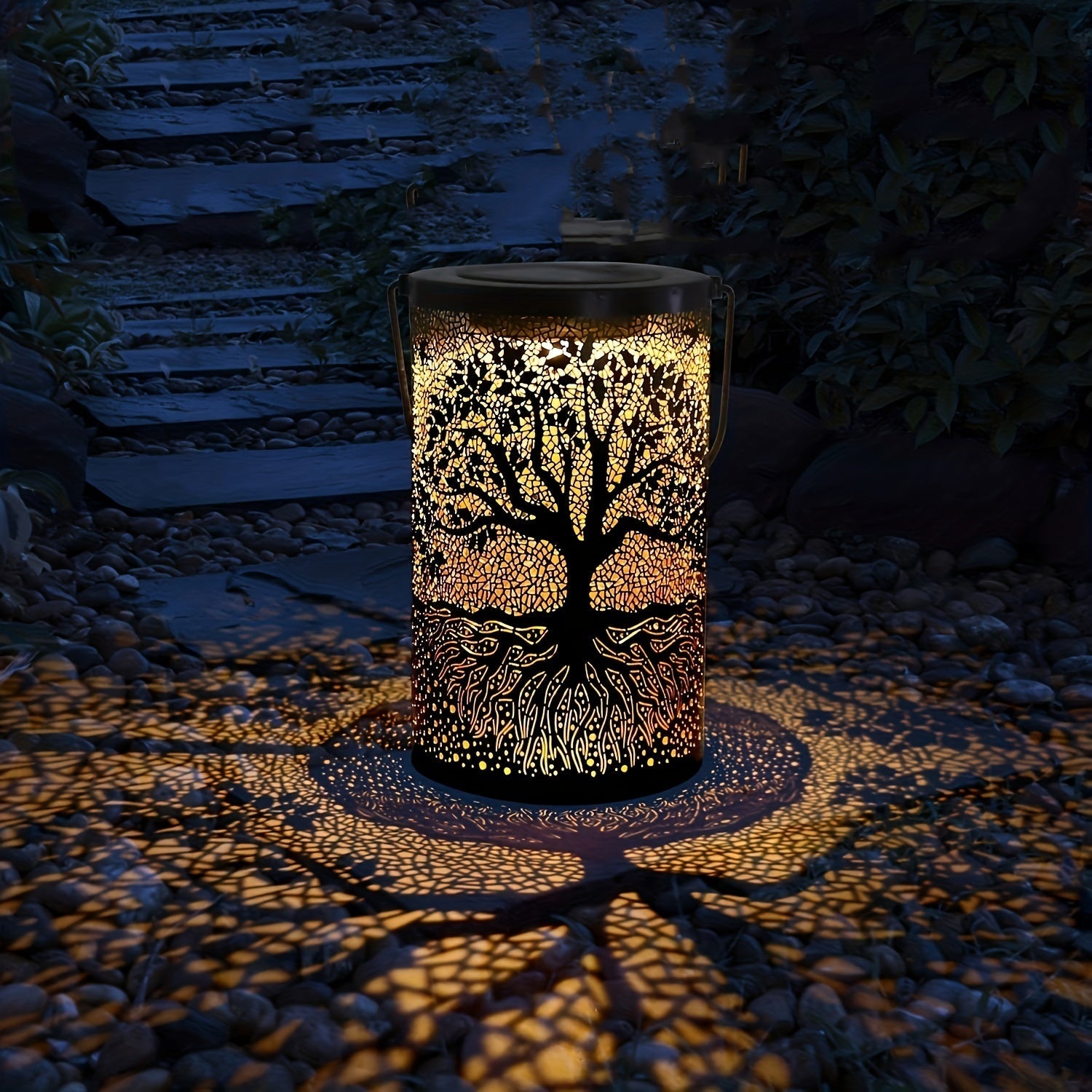 Solar Lantern Lights Outdoor Hanging & Table Lamp - Waterproof Decorative Garden Light for Lawn, Yard, Patio, Pathway, & Porch FJORD