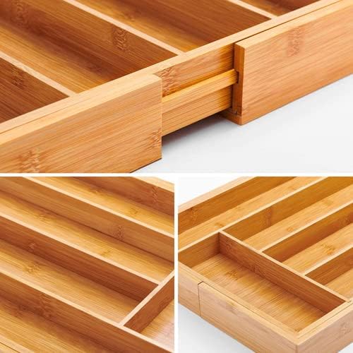 Adjustable Bamboo Drawer Organizer – Expandable Dividers for Kitchen, Office, and Bedroom – Versatile Silverware & Cutlery Storage Solution FJORD