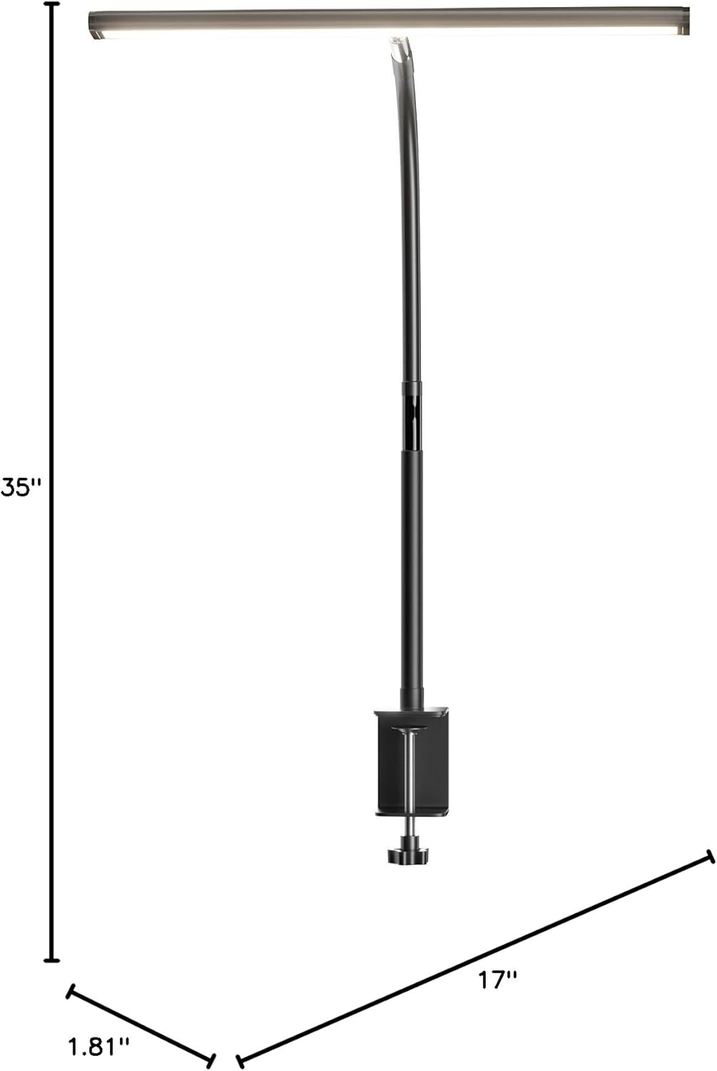 LED Desk Lamp with Clamp, 3 Color Modes & Stepless Dimming, Adjustable Flexible Gooseneck, Eye-Caring USB Lamp for Reading, Study, Work, Home Office FJORD