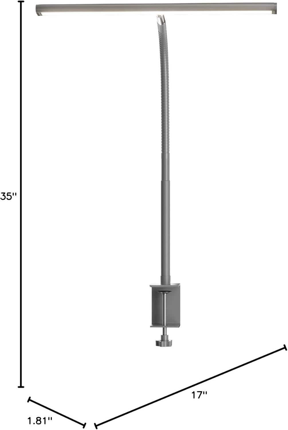 LED Desk Lamp with Clamp, 3 Color Modes & Stepless Dimming, Adjustable Flexible Gooseneck, Eye-Caring USB Lamp for Reading, Study, Work, Home Office FJORD