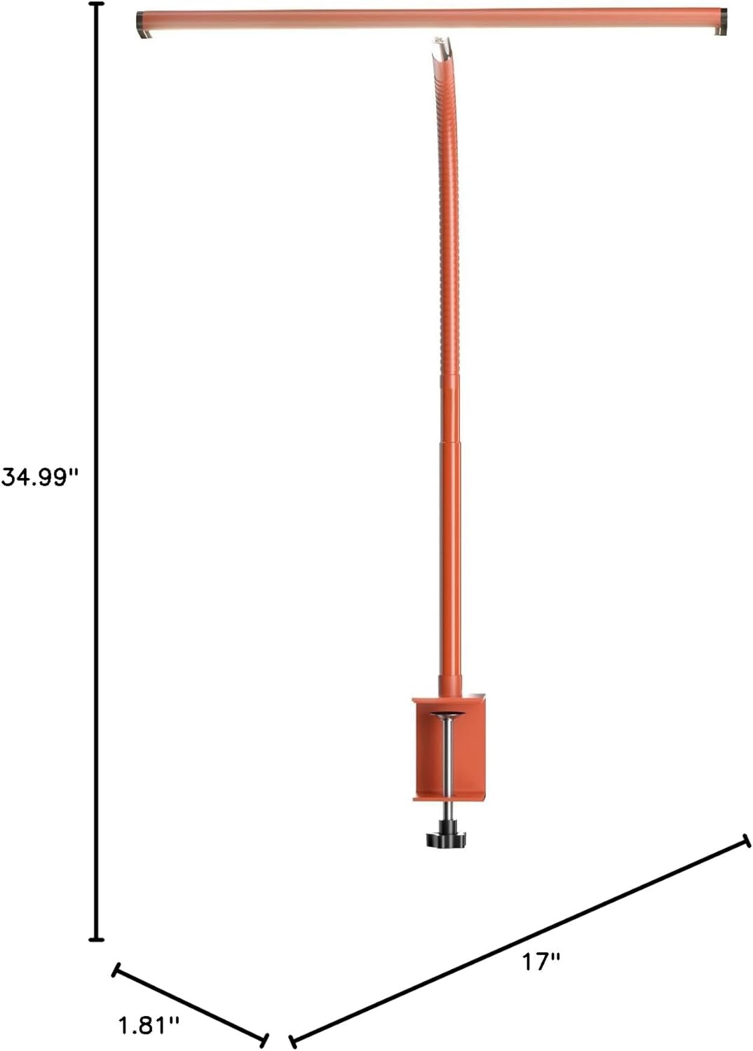 LED Desk Lamp with Clamp, 3 Color Modes & Stepless Dimming, Adjustable Flexible Gooseneck, Eye-Caring USB Lamp for Reading, Study, Work, Home Office FJORD