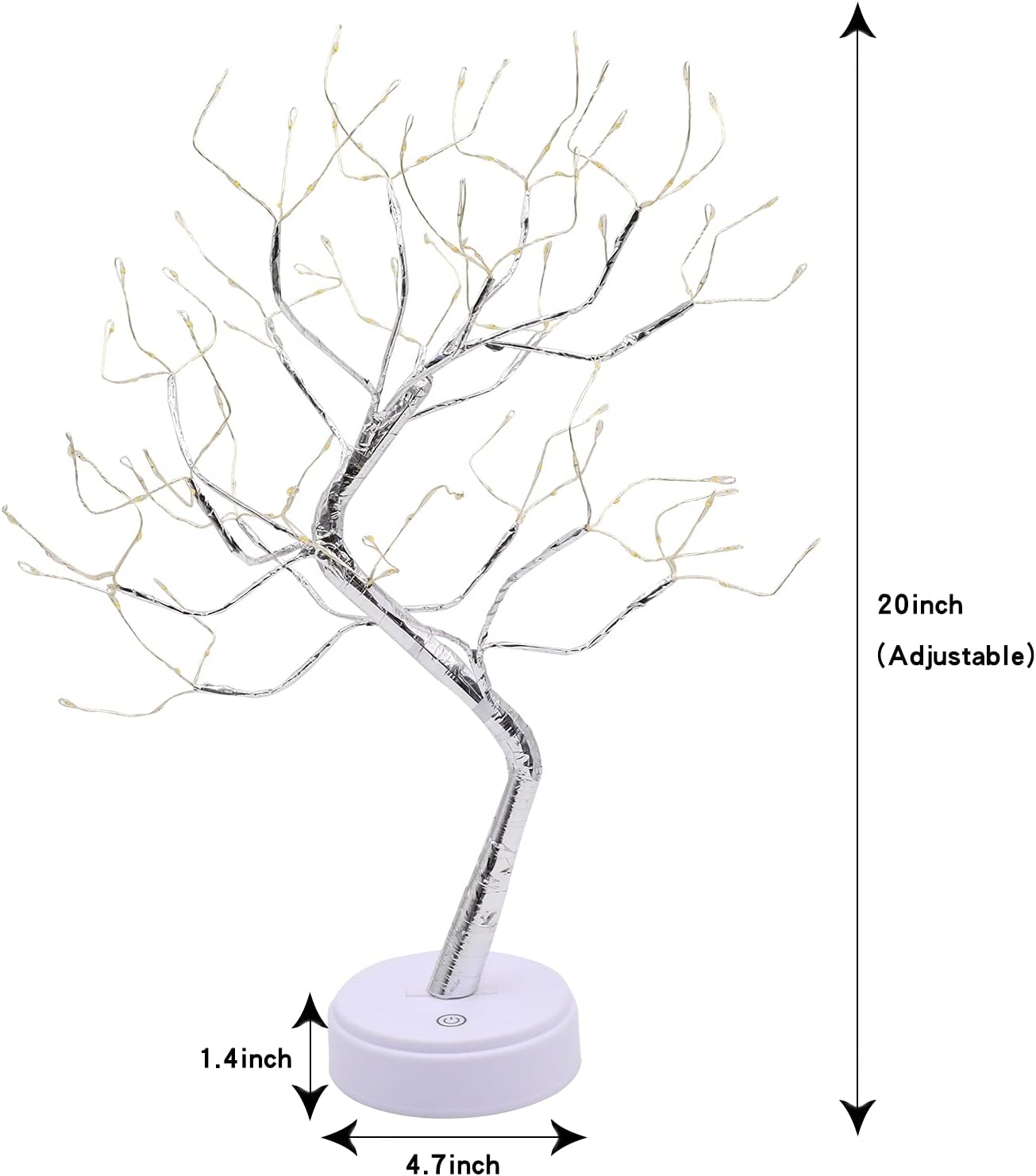 Golden Leaf LED Bonsai Tree Light - Warm White, Battery/USB Powered, DIY Adjustable Branches for Room & Holiday Decor, Christmas, New Year, Bedroom & Gift FJORD
