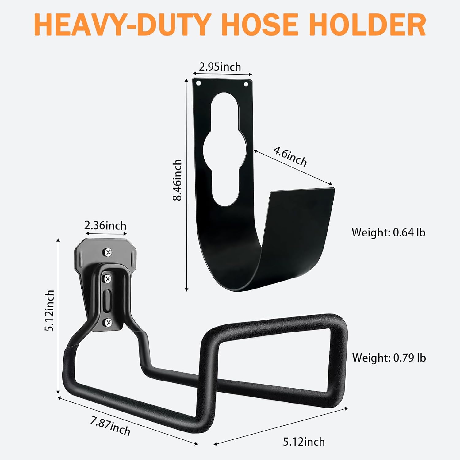 Heavy-Duty Garden Hose Holder - Rust-Resistant Wall-Mount Storage Rack, Durable and Easy Install for Outdoor/Indoor Hose Organization - Includes Screws, Space-Saving Solution for Yard, Garage & Garden FJORD