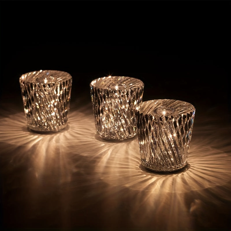 Modern Striped Crystal Table Lamp | Adjustable Brightness, USB Rechargeable | Perfect Christmas Gift FJORD