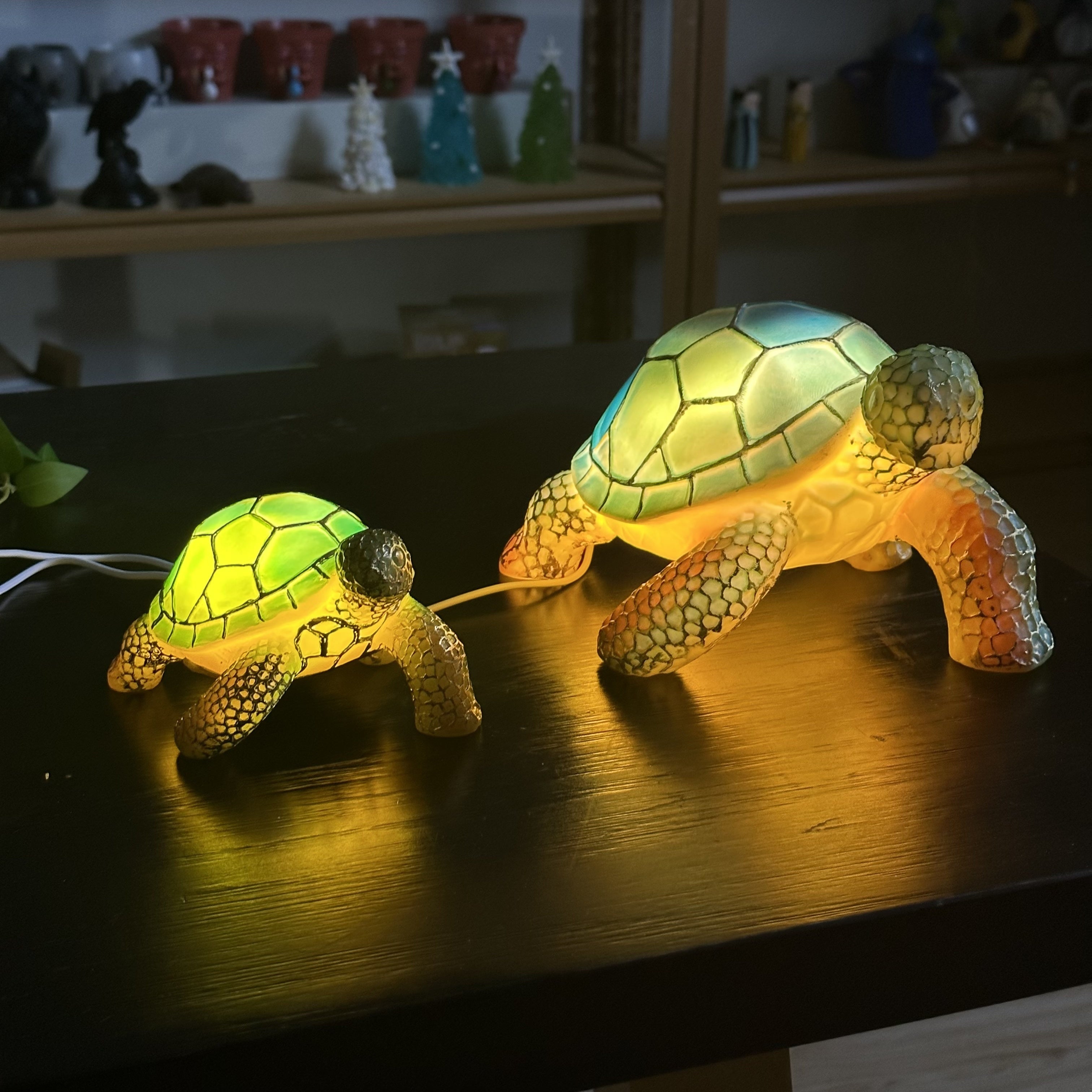 Charming Turtle LED Lamp - Cute Resin Animal Night Light with USB Plug, Perfect for Kids Bedroom, Desk, & Home Decor – Ideal Gift for Christmas & Special Occasions FJORD