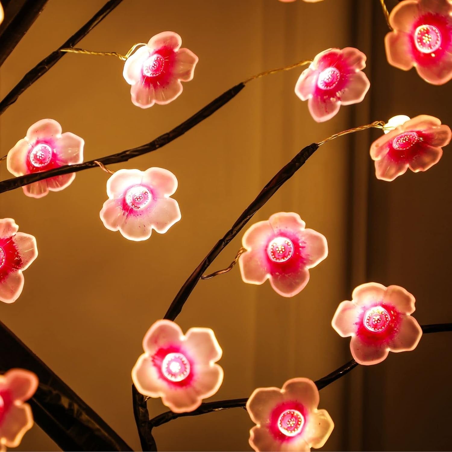 Cherry Blossom LED Bonsai Tree Lamp | 18" Adjustable Branches, USB/AA Powered | Perfect for Bedroom, Wedding, Home & Party Decor | Elegant Night Light with 36 LED Lights FJORD