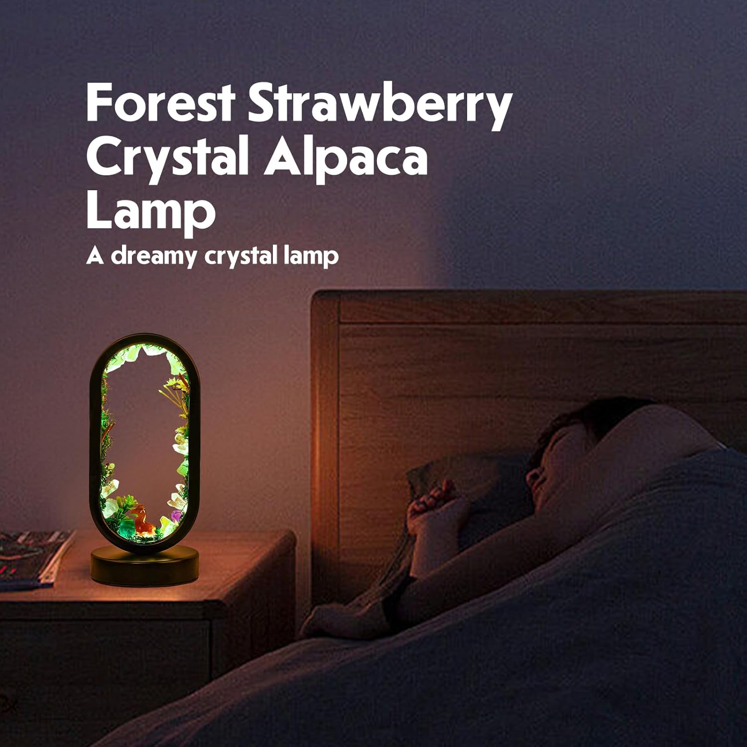 Amethyst Crystal Table Lamp - Natural Healing Night Light with USB Port & 3 Color Modes - Perfect for Bedroom, Office & Home Decor - Relaxation Gift FJORD