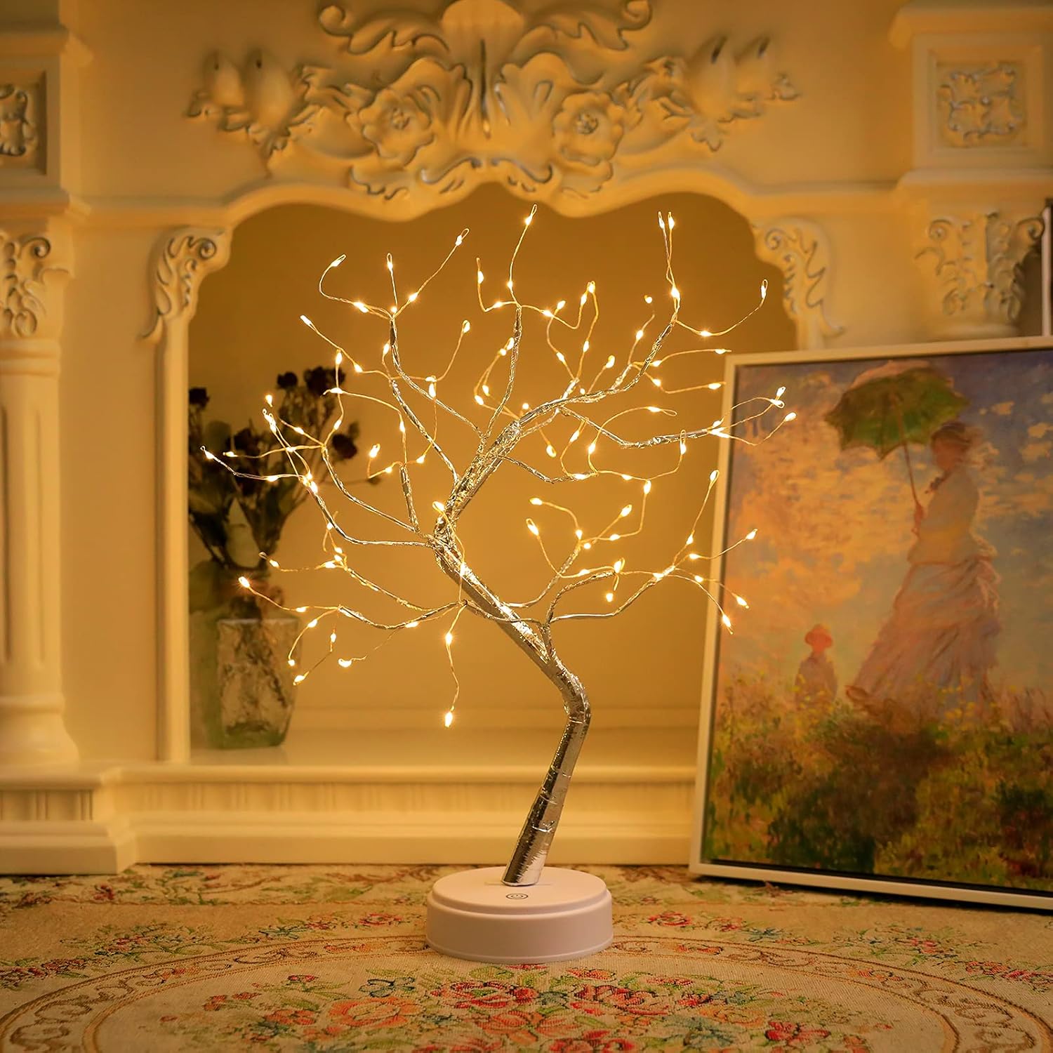 Golden Leaf LED Bonsai Tree Light - Warm White, Battery/USB Powered, DIY Adjustable Branches for Room & Holiday Decor, Christmas, New Year, Bedroom & Gift FJORD