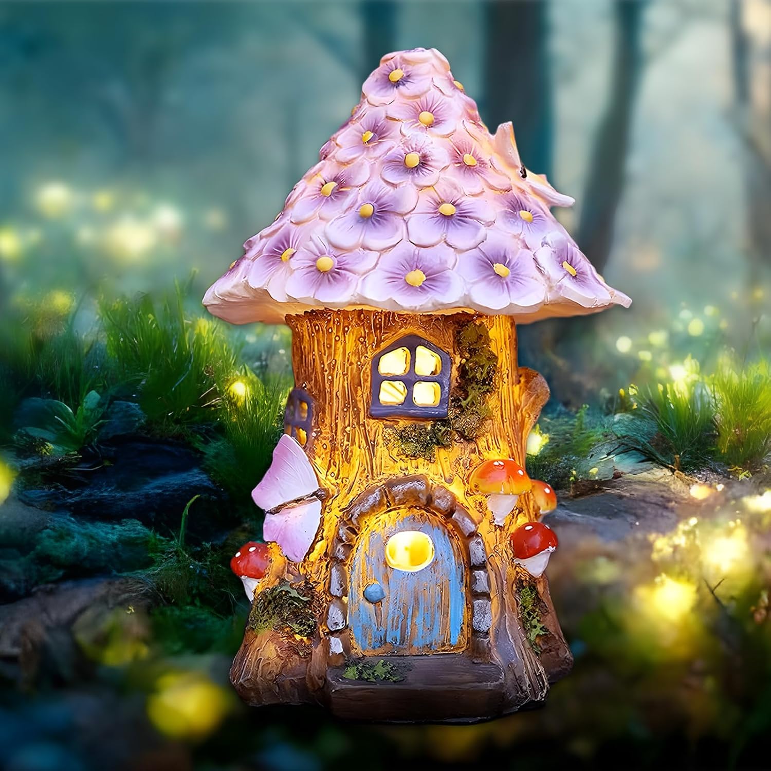 Solar Mushroom Fairy House | Outdoor Garden Light & Decor FJORD