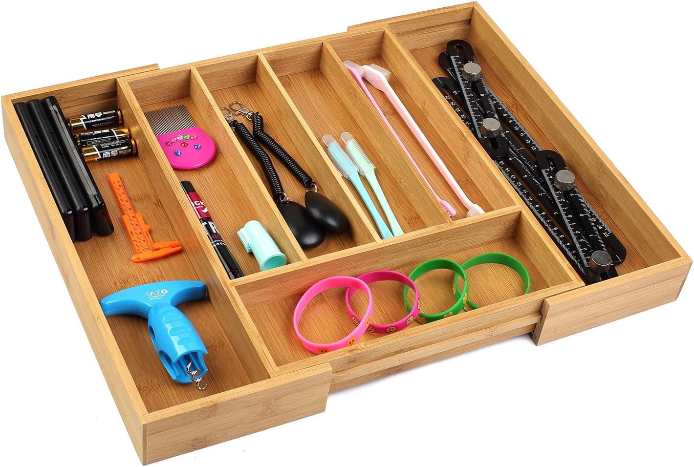 Adjustable Bamboo Drawer Organizer – Expandable Dividers for Kitchen, Office, and Bedroom – Versatile Silverware & Cutlery Storage Solution FJORD
