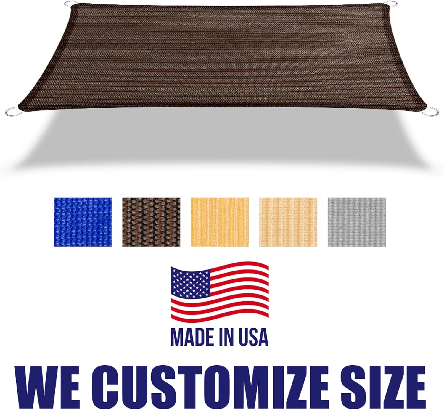 Outdoor Sun Shade Sail - Brown, 95% UV Protection, Heavy Duty Canopy for Patios, Pools, Gardens & Travel - Multiple Sizes Available FJORD