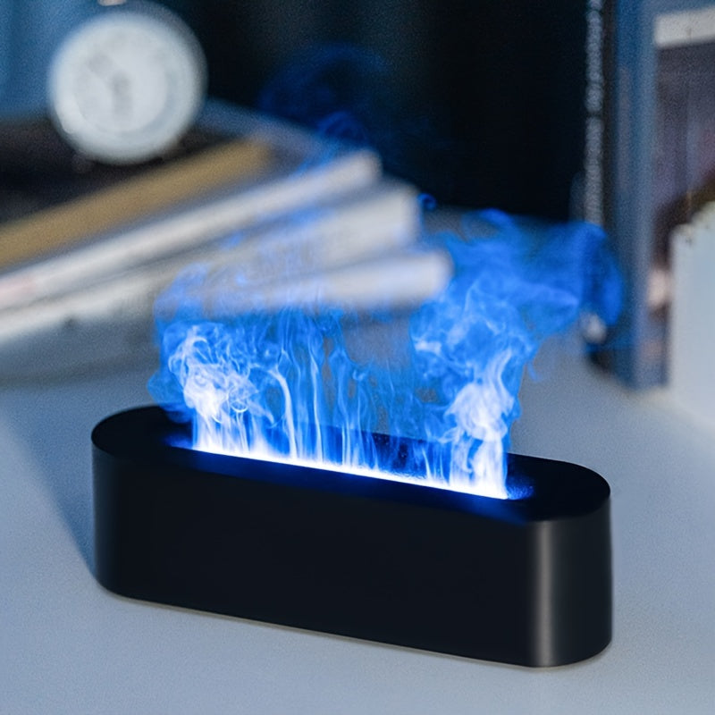 USB-Powered Aromatherapy Lamp with Flame Effect - 150ml RGB Humidifier, Adjustable Lighting for Bedroom & Office Decor FJORD