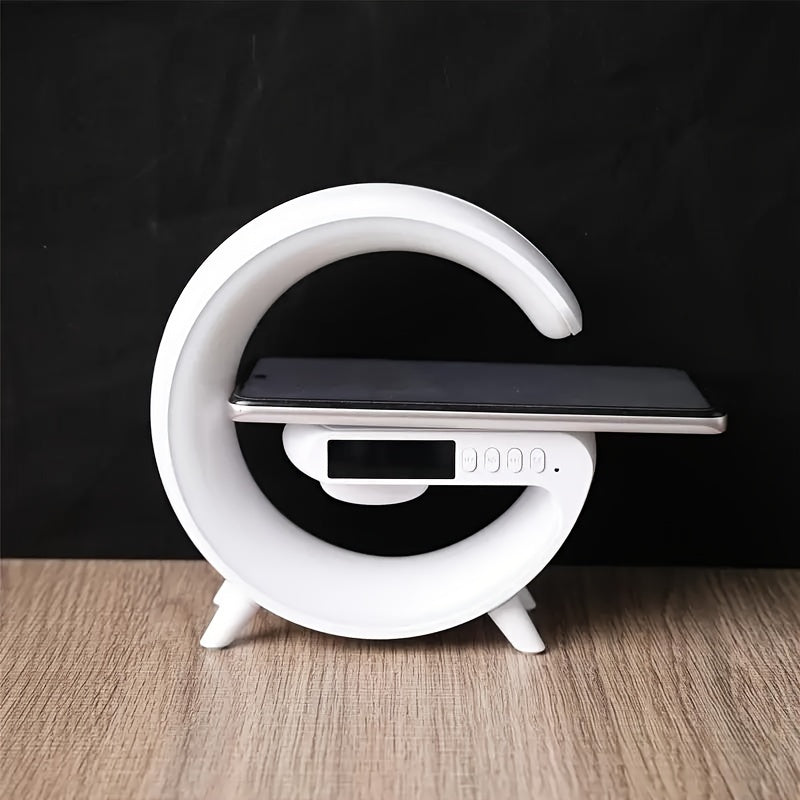 Smart LED Lamp with Wireless Phone Charger | Multifunctional RGB Night Light & Alarm Clock Station FJORD