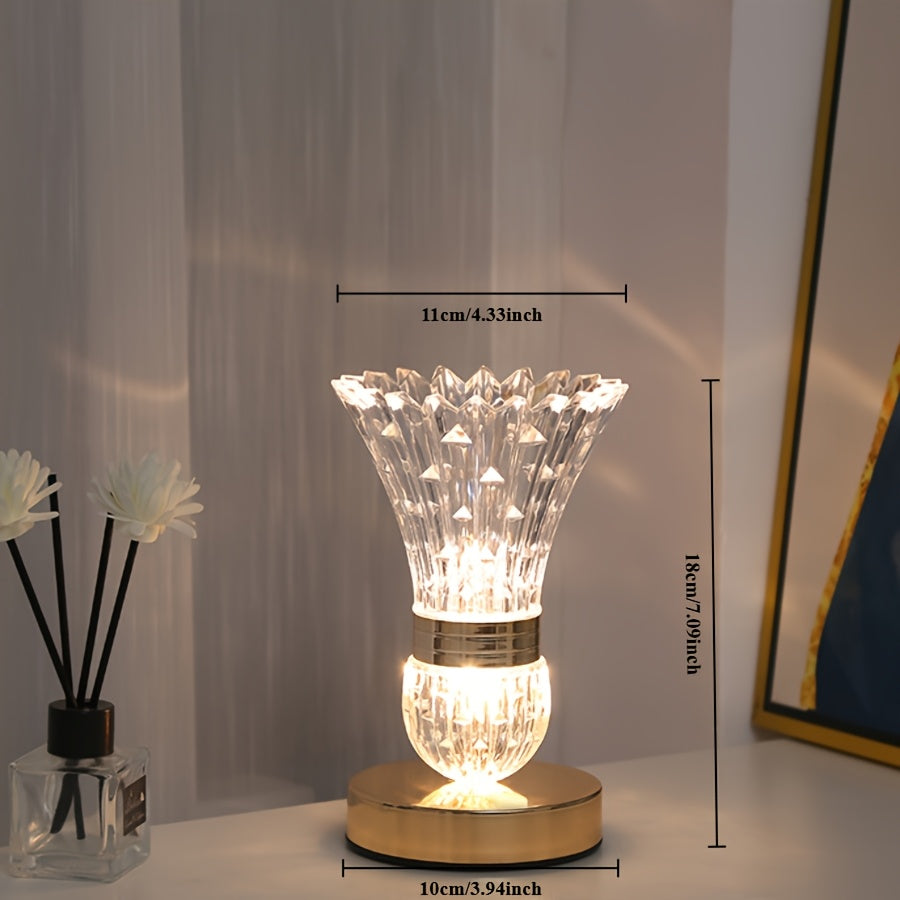 DIY Vase Table Lamp, LED Rechargeable Touch Dimmable Flower Lamp, USB Night Light for Bedroom, Living Room & Office Decor FJORD