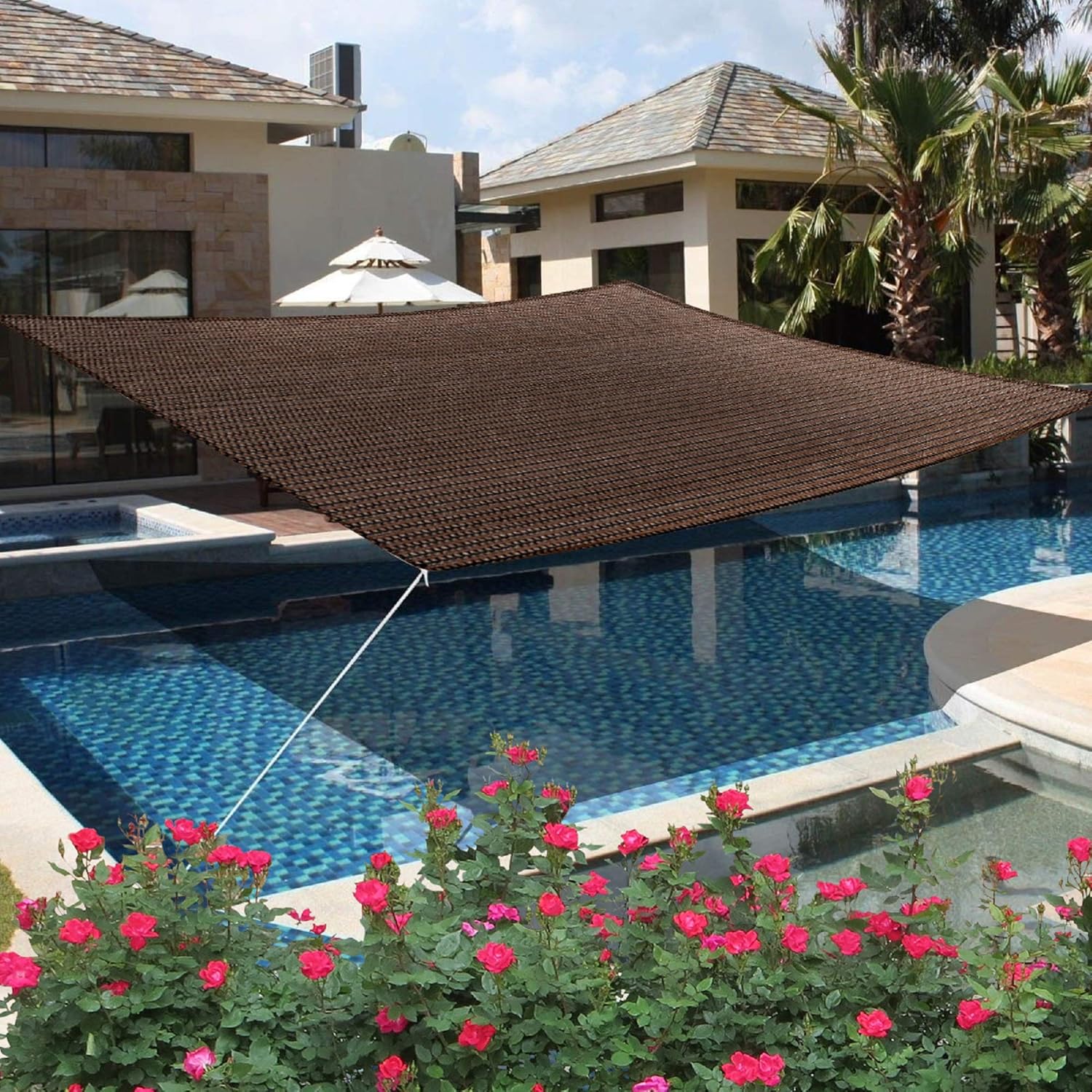 Outdoor Sun Shade Sail - Brown, 95% UV Protection, Heavy Duty Canopy for Patios, Pools, Gardens & Travel - Multiple Sizes Available FJORD