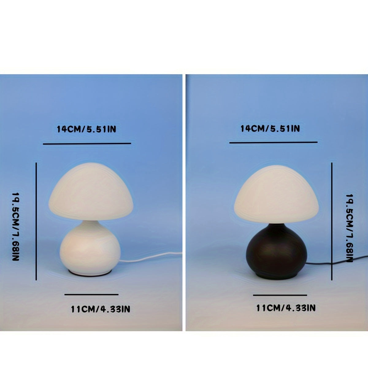 Modern Mushroom Table Lamp - Soft, Warm Lighting | USB Powered | Ideal for Cozy Bedrooms, Living Rooms & Home Offices FJORD