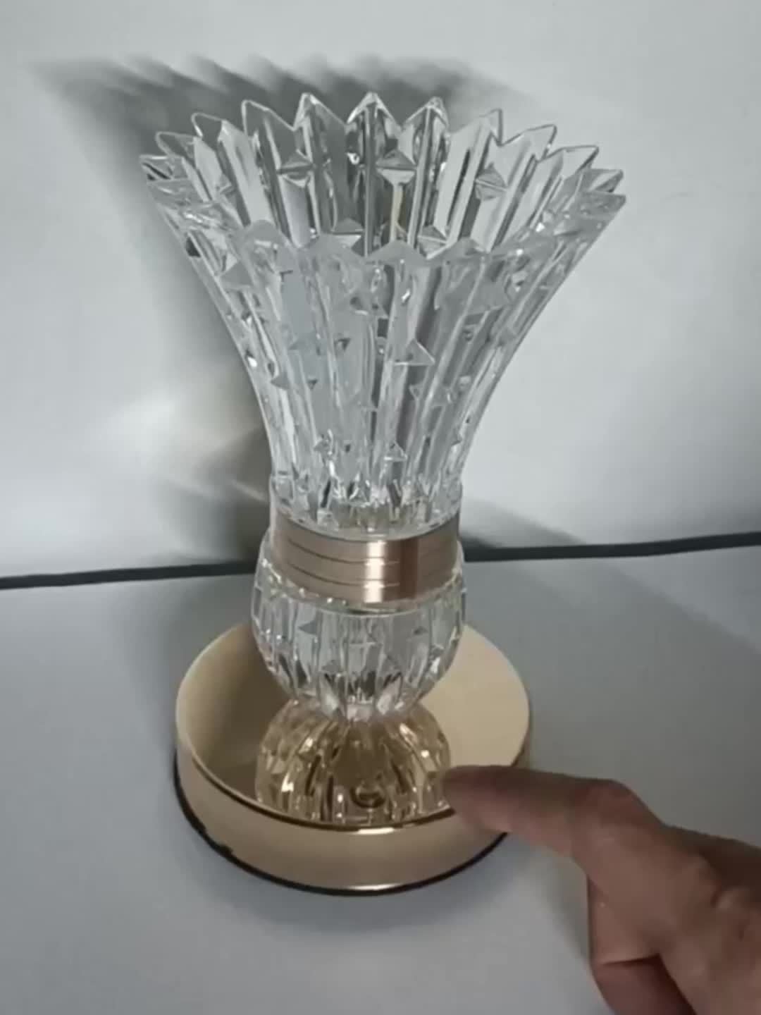 DIY Vase Table Lamp, LED Rechargeable Touch Dimmable Flower Lamp, USB Night Light for Bedroom, Living Room & Office Decor FJORD