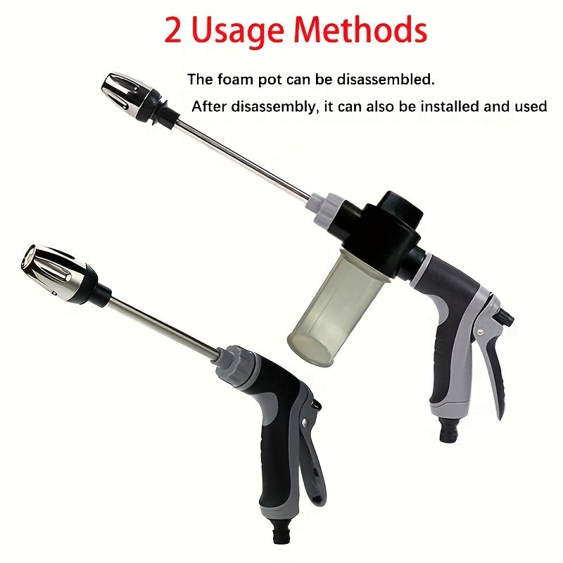 Portable High-Pressure Car Wash Spray Gun with Adjustable Wand – Multi-Function Garden Hose Nozzle for Auto & Pet Cleaning – Includes 3/4" & 1/2" Quick Connect Adapters – Durable Plastic Construction – Hand Wash Only FJORD