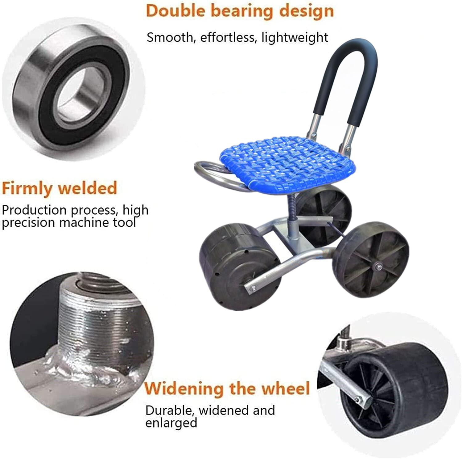Height Adjustable 360° Rotating Gardening Seat – Ergonomic & Durable FJORD