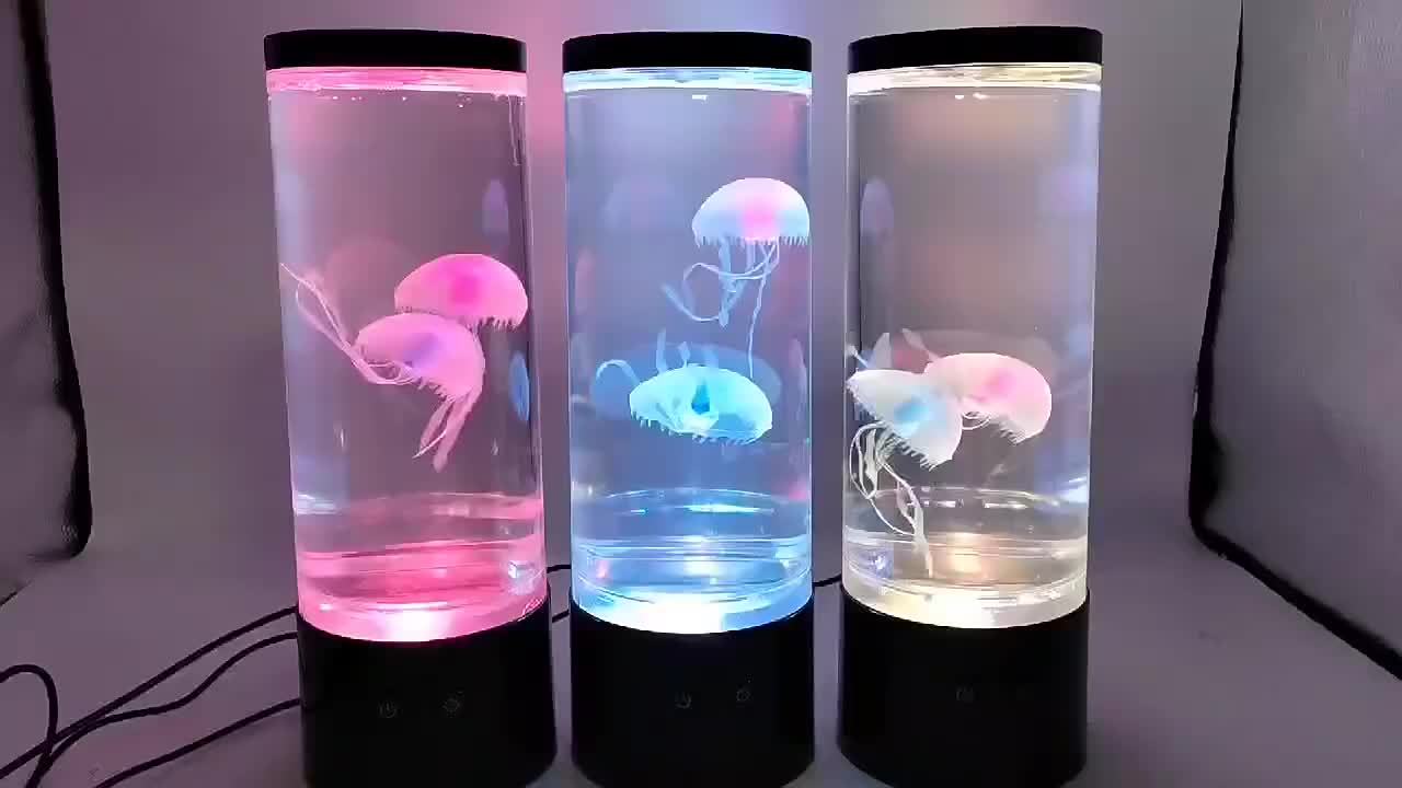 Mesmerizing Jellyfish LED Night Light - USB Powered Lamp with Remote, Multicolor Glow for Bedroom, Kids & Relaxation FJORD
