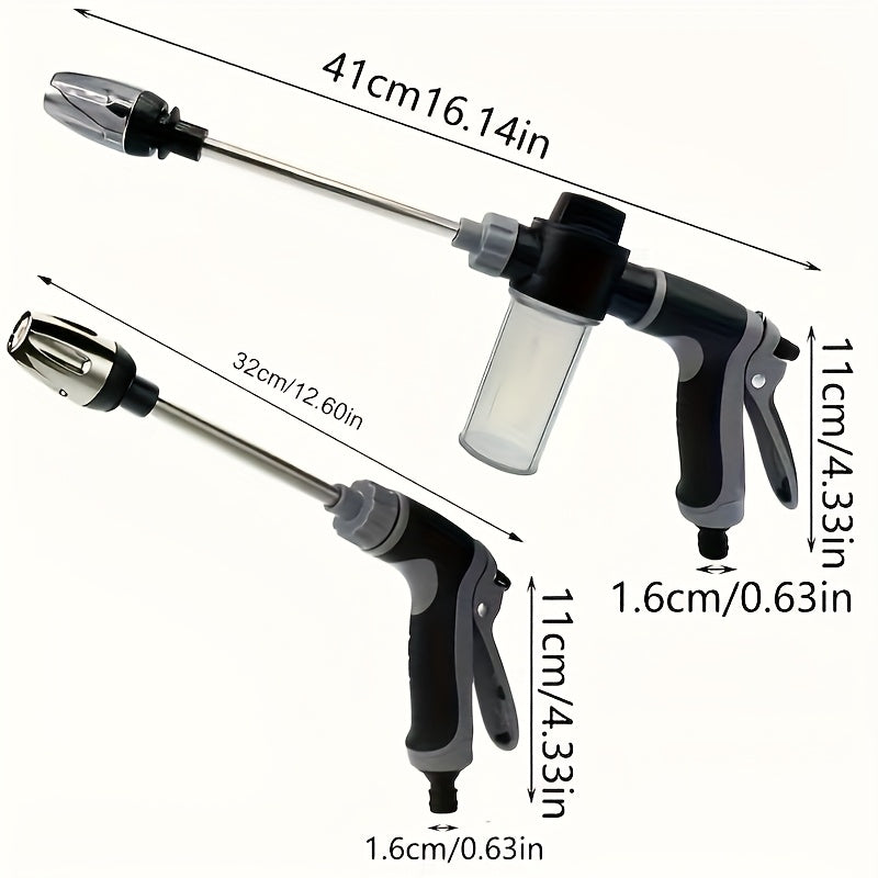 Portable High-Pressure Car Wash Spray Gun with Adjustable Wand – Multi-Function Garden Hose Nozzle for Auto & Pet Cleaning – Includes 3/4" & 1/2" Quick Connect Adapters – Durable Plastic Construction – Hand Wash Only FJORD