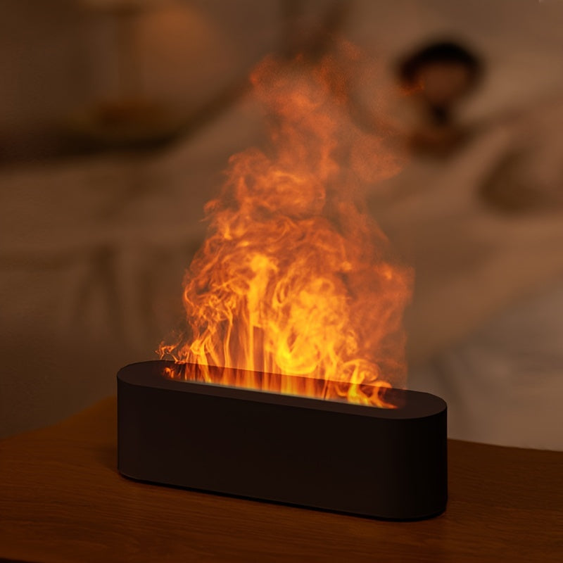 USB-Powered Aromatherapy Lamp with Flame Effect - 150ml RGB Humidifier, Adjustable Lighting for Bedroom & Office Decor FJORD