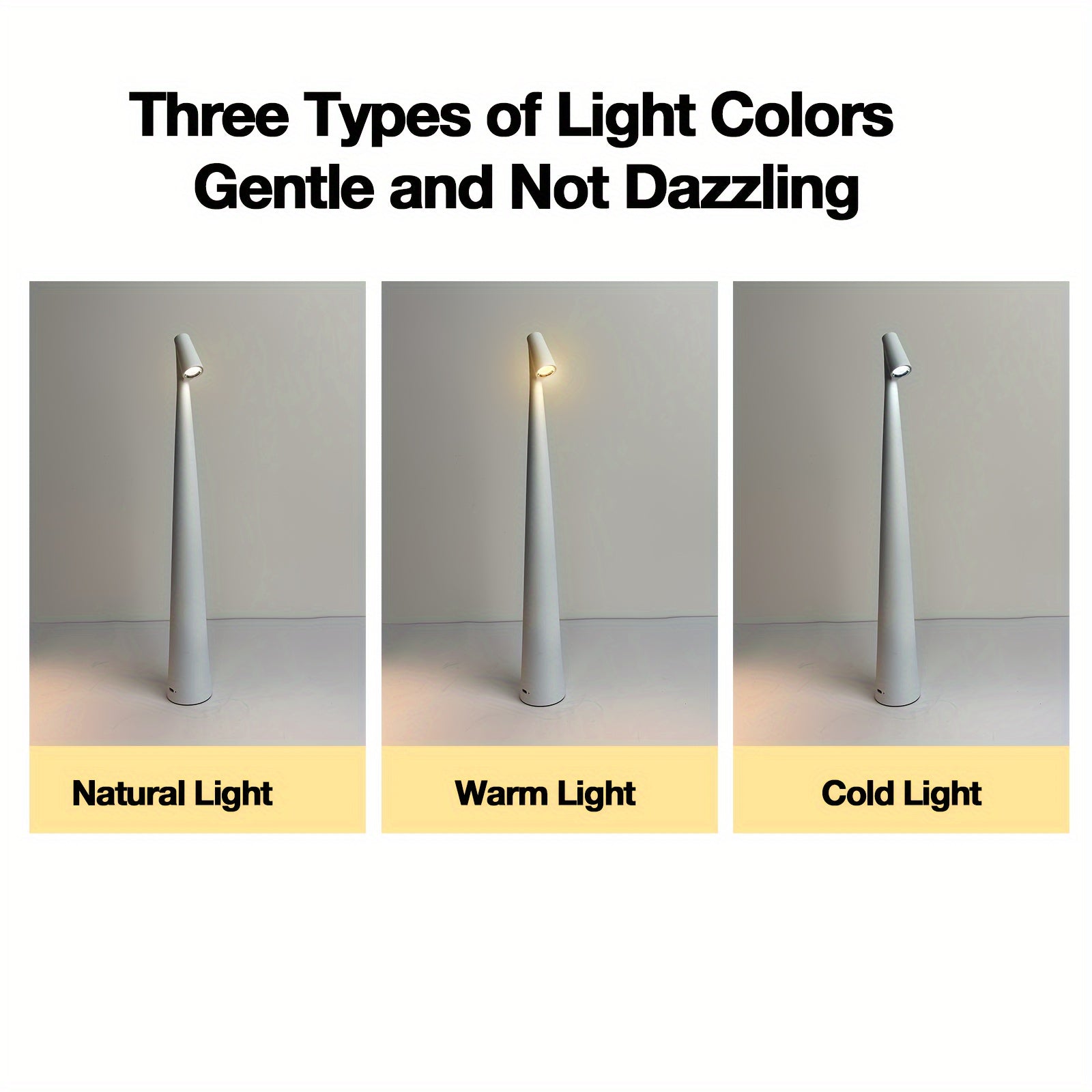 Rechargeable LED Desk Lamp - Dimmable Touch Control, Portable, Wireless, Matte Metal Finish - Perfect for Home Office & Bedroom, Ideal Gift for Design Lovers & Students FJORD