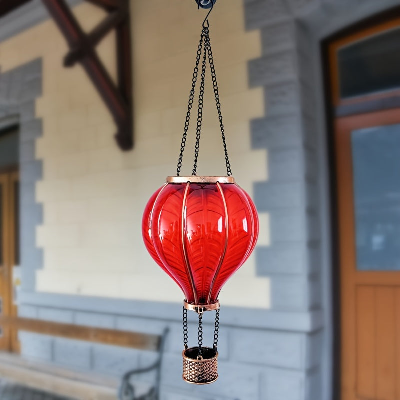 2PC Solar Hot Air Balloon Lanterns with Flickering Flame & Shepherd Hooks – Colorful Outdoor LED Lights for Garden, Patio, Porch, Yard Decor – Weatherproof & Energy-Saving