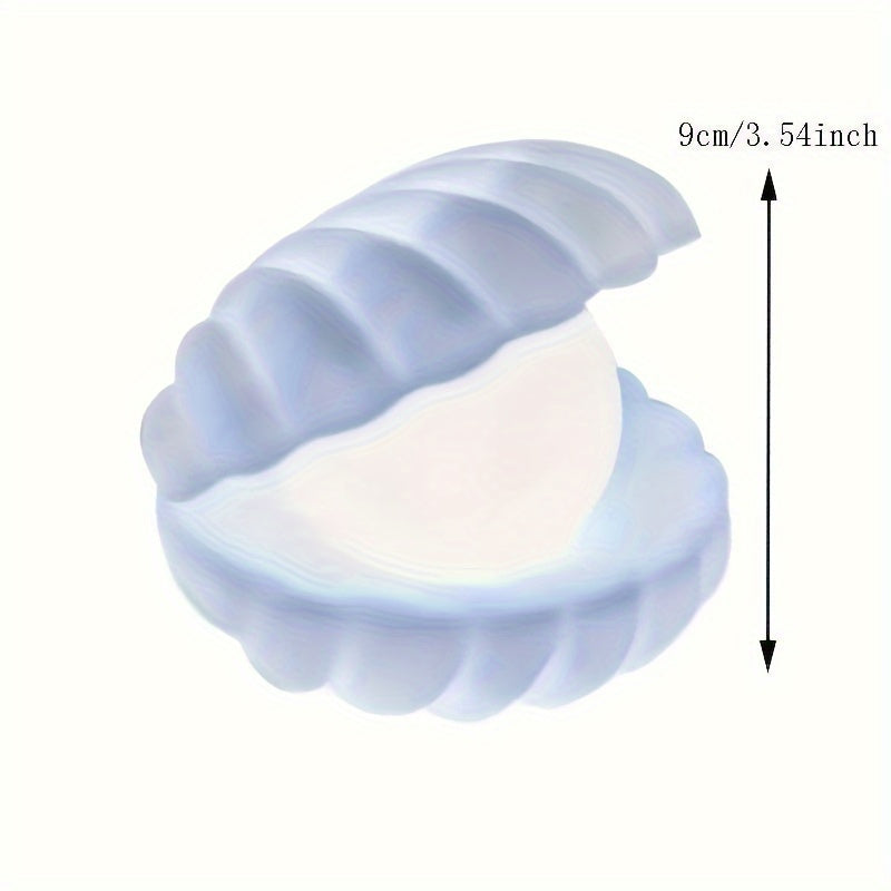Charming Shell Pearl LED Night Light – Battery Operated, White, Decorative Bedroom & Living Room Lamp, Compact & Durable FJORD