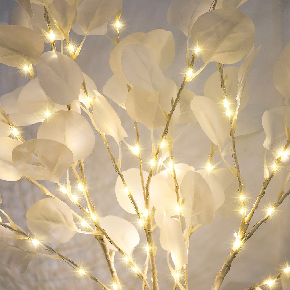 Realistic Eucalyptus Silk Branches with LED String Lights | Elegant Home & Event Decor FJORD