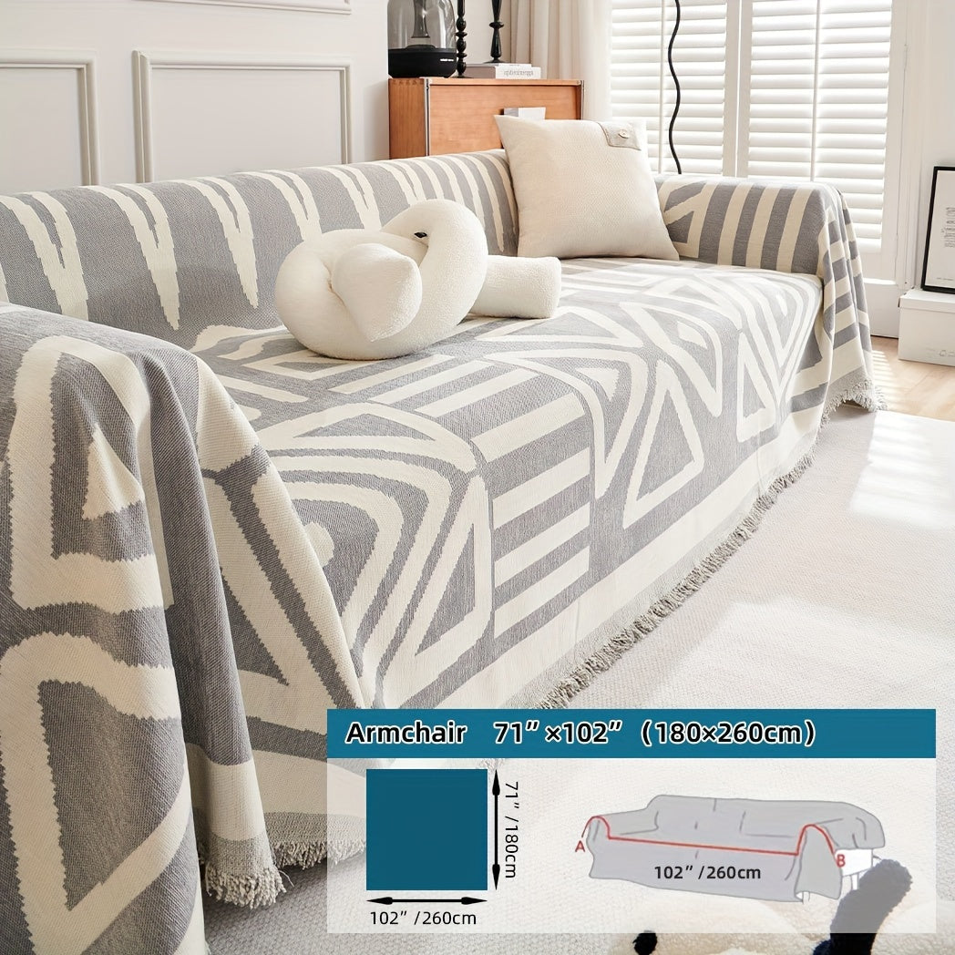 Boho Style Sofa Cover | Non-Slip Furniture Protector | Anti-Scratch, Anti-Dirt Couch Cover for Living Room and Bedroom