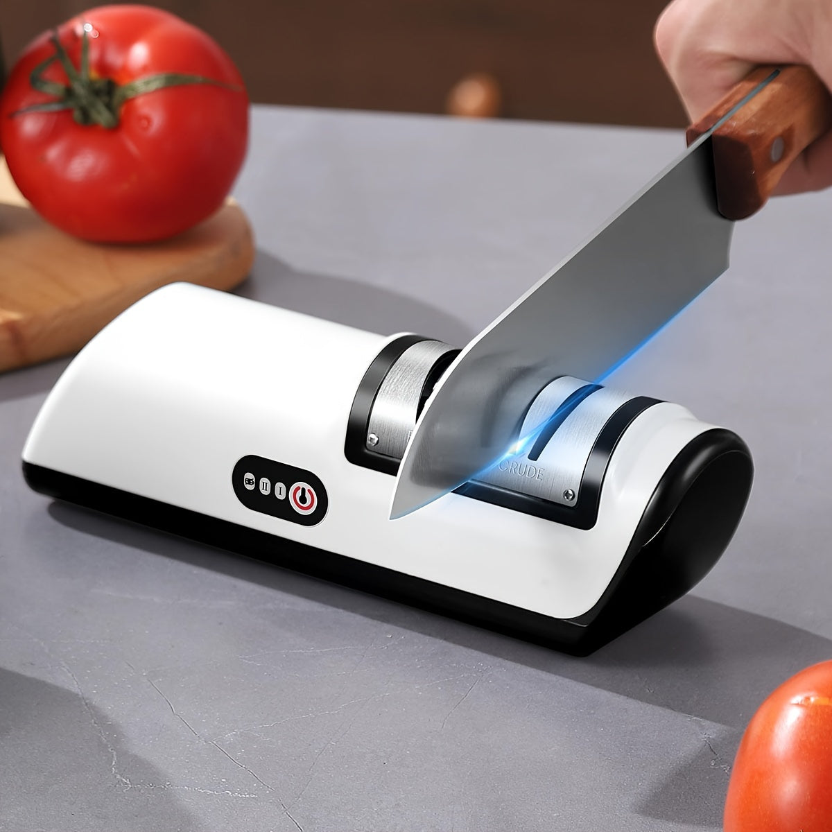 USB Rechargeable Electric Knife Sharpener | 2-Stage, Adjustable Speeds | For Chef & Kitchen Knives | Compatible with Ceramic & Steel Blades