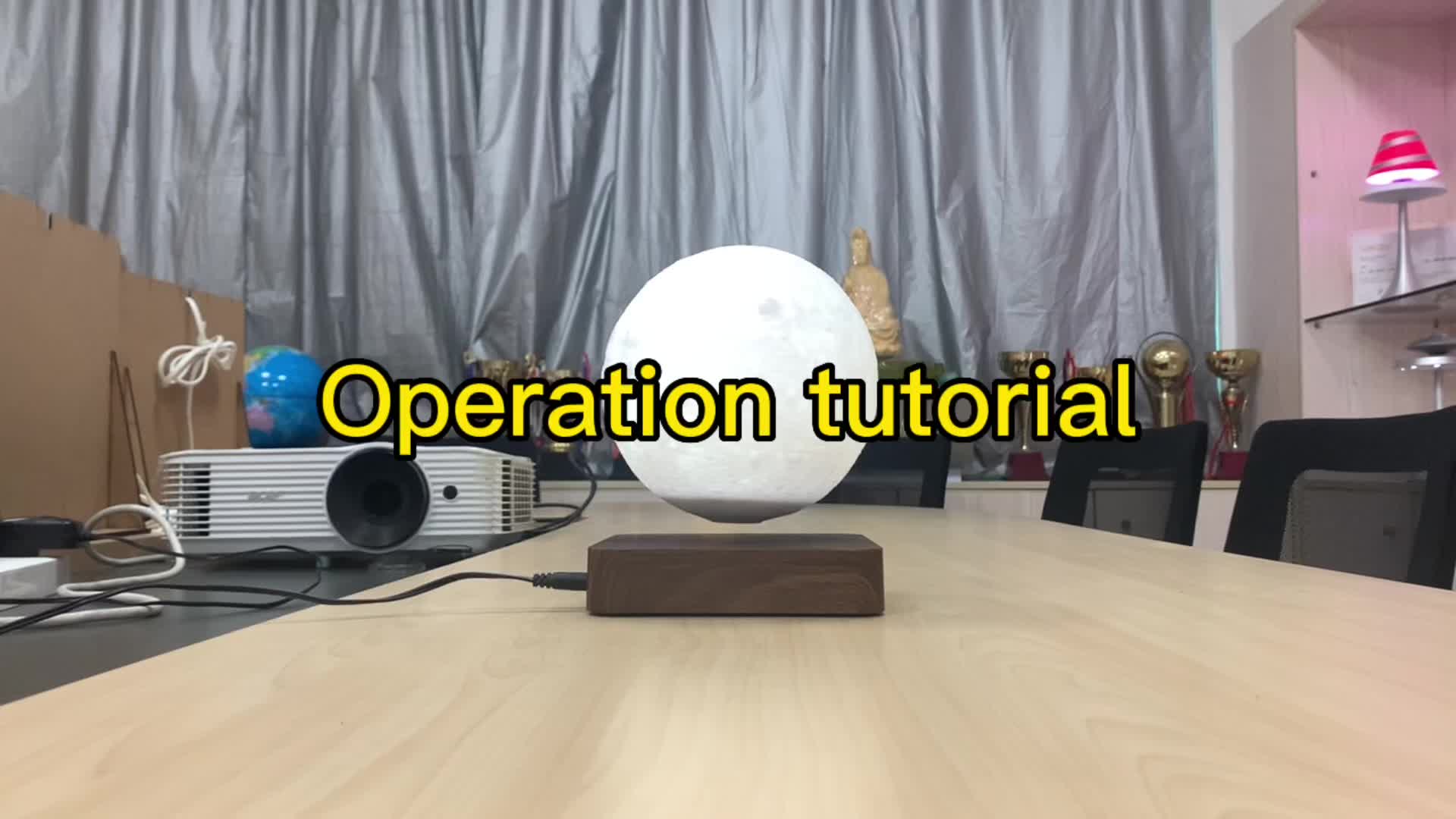 Levitating Moon Lamp - Wireless Magnetic Floating LED Light, Rotating Table Lamp with 3 Lighting Modes for Home, Office, and Bedroom Décor FJORD