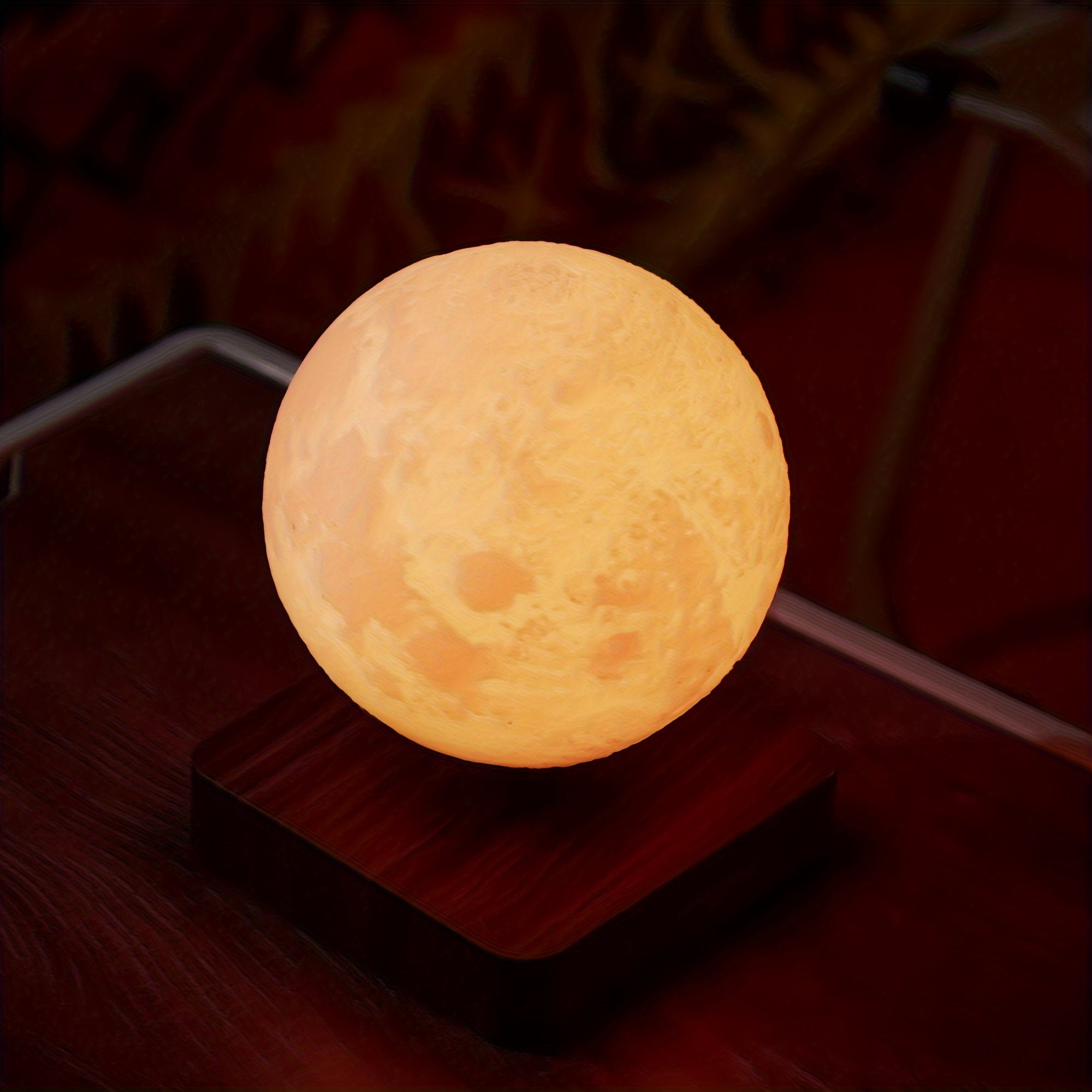 Levitating Moon Lamp - Wireless Magnetic Floating LED Light, Rotating Table Lamp with 3 Lighting Modes for Home, Office, and Bedroom Décor FJORD