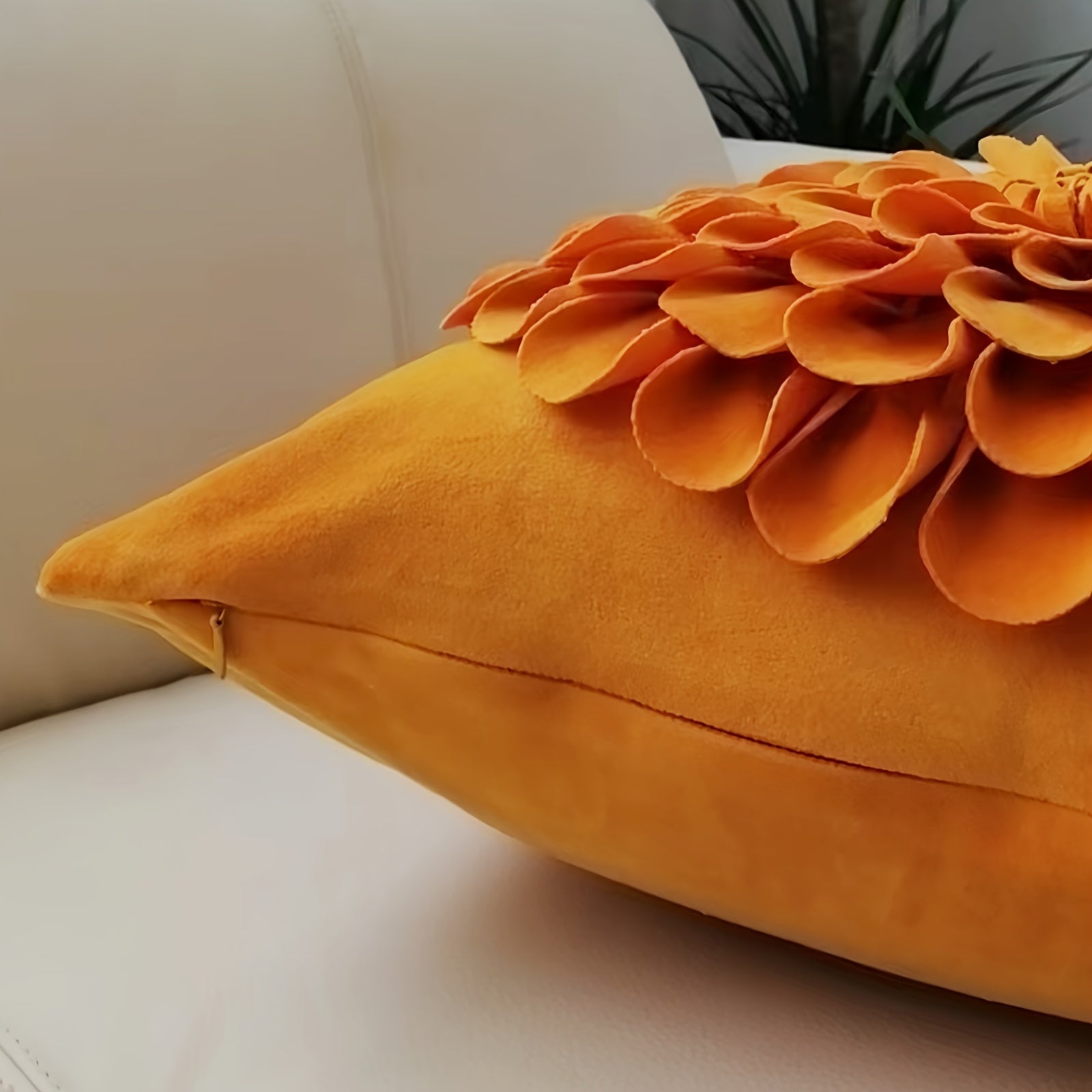 3D Flower Throw Pillow Cover – 18x18 Square, Soft & Washable Polyester, Decorative Cushion for Sofa, Bed, & Living Room – Multi-Color Options