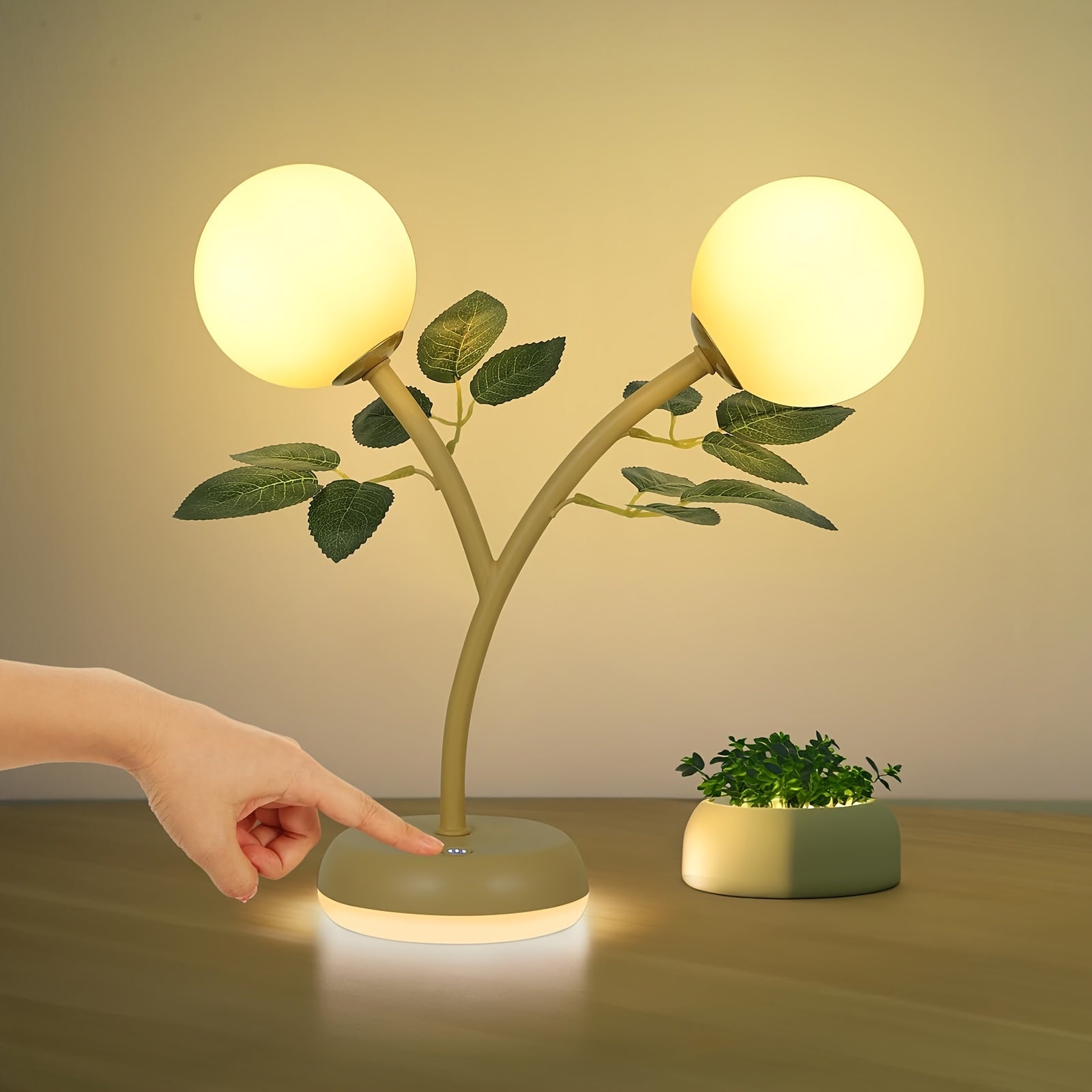 Modern Globe Table Lamp with Base Glow – Handmade Home Decor Light FJORD
