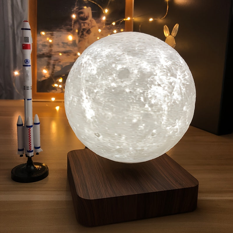 Levitating Moon Lamp - Wireless Magnetic Floating LED Light, Rotating Table Lamp with 3 Lighting Modes for Home, Office, and Bedroom Décor FJORD