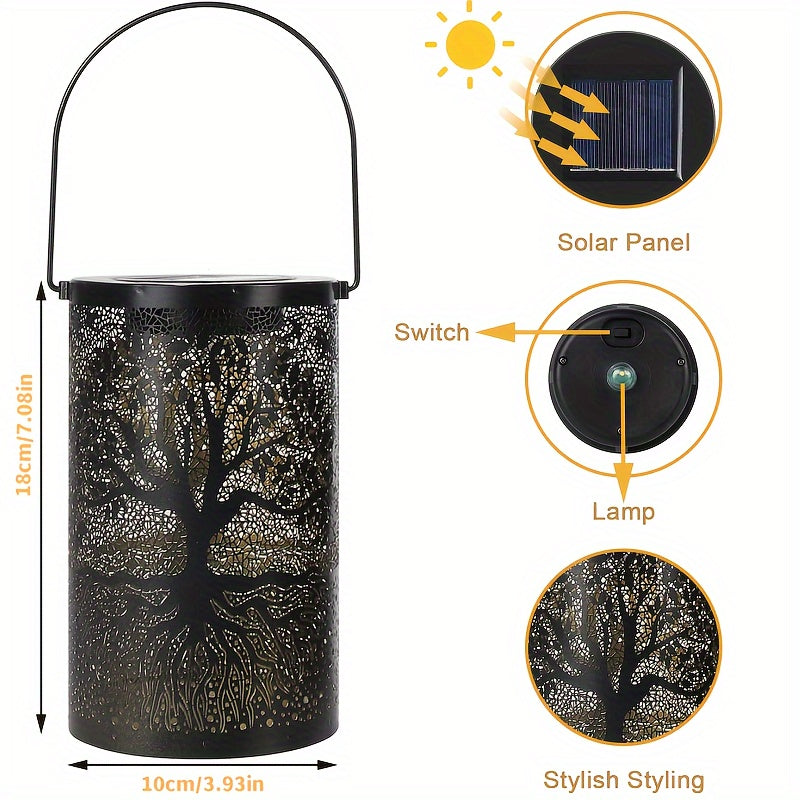 Solar Lantern Lights Outdoor Hanging & Table Lamp - Waterproof Decorative Garden Light for Lawn, Yard, Patio, Pathway, & Porch FJORD
