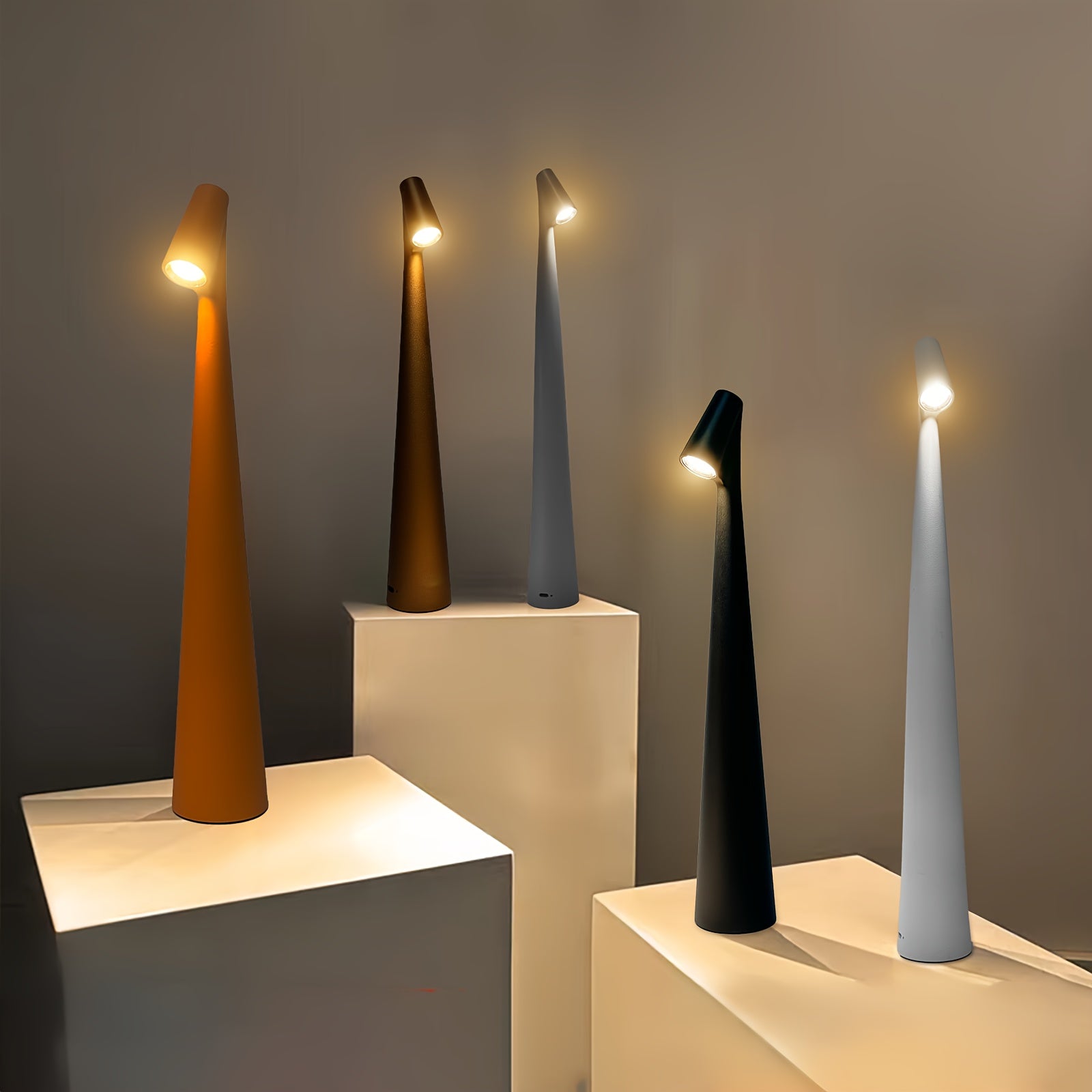 Rechargeable LED Desk Lamp - Dimmable Touch Control, Portable, Wireless, Matte Metal Finish - Perfect for Home Office & Bedroom, Ideal Gift for Design Lovers & Students FJORD