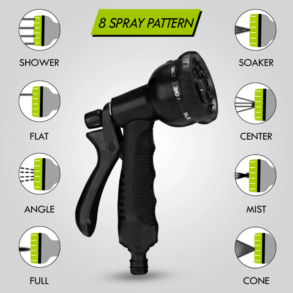 Expandable Kink-Free Garden Hose with 8 Spray Modes (30m) FJORD