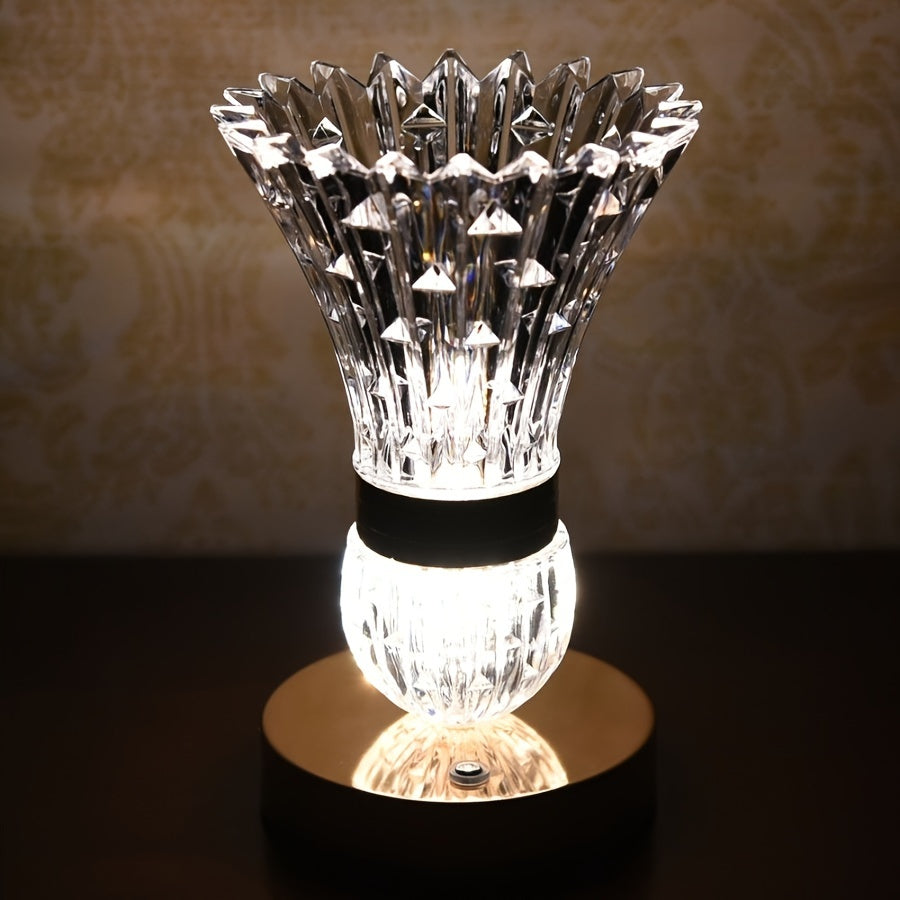 DIY Vase Table Lamp, LED Rechargeable Touch Dimmable Flower Lamp, USB Night Light for Bedroom, Living Room & Office Decor FJORD