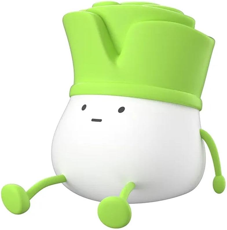 Rechargeable Cute Leek LED Night Light - Silicone Touch Dimmable Lamp for Kids Bedroom, Bedside & Table, 3 Brightness Levels, Timed Auto Off FJORD