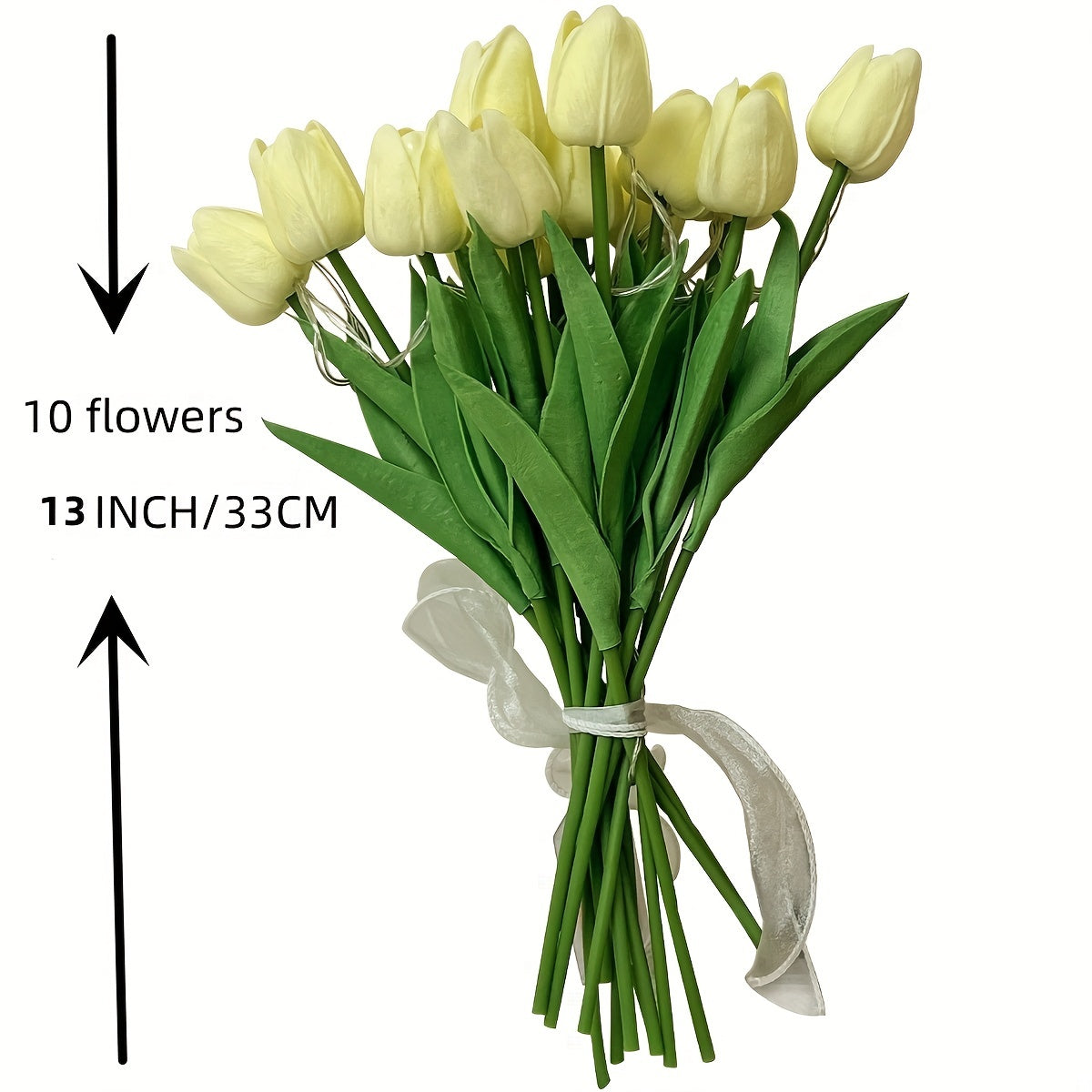 LED Tulip Lamp with Real Touch Silk Flowers – Artificial Bouquet Night Light for Home, Office & Wedding Decoration – Battery-Powered Table Lamp FJORD