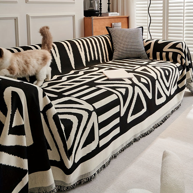 Boho Style Sofa Cover | Non-Slip Furniture Protector | Anti-Scratch, Anti-Dirt Couch Cover for Living Room and Bedroom