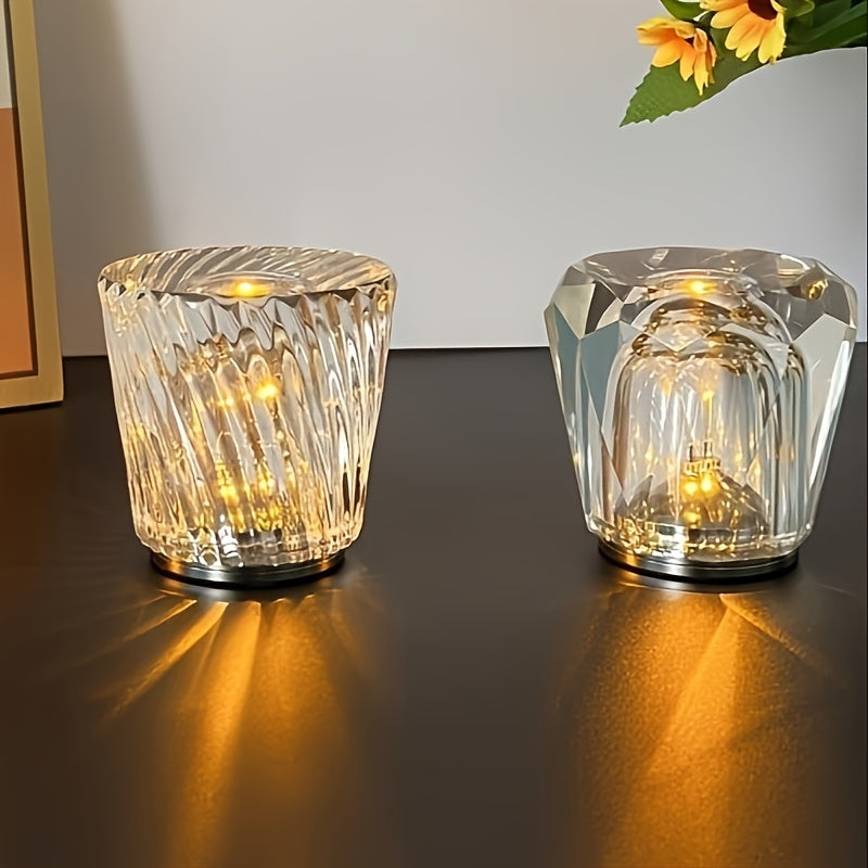 Modern Striped Crystal Table Lamp | Adjustable Brightness, USB Rechargeable | Perfect Christmas Gift FJORD