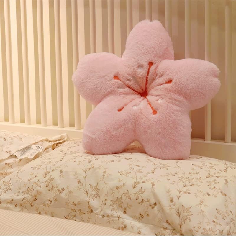 Super Soft Cherry Blossom Pillow - Kawaii Plush Cushion for Bedroom, Sofa & Car - Cute Floral Design, Perfect Gift for Girls & Home Décor