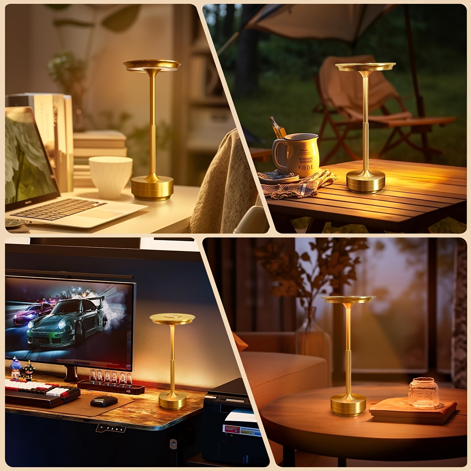 Rechargeable LED Touch Table Lamp | Dimmable Night Light for Bedroom, Restaurant, Hotel & Bar Decor FJORD