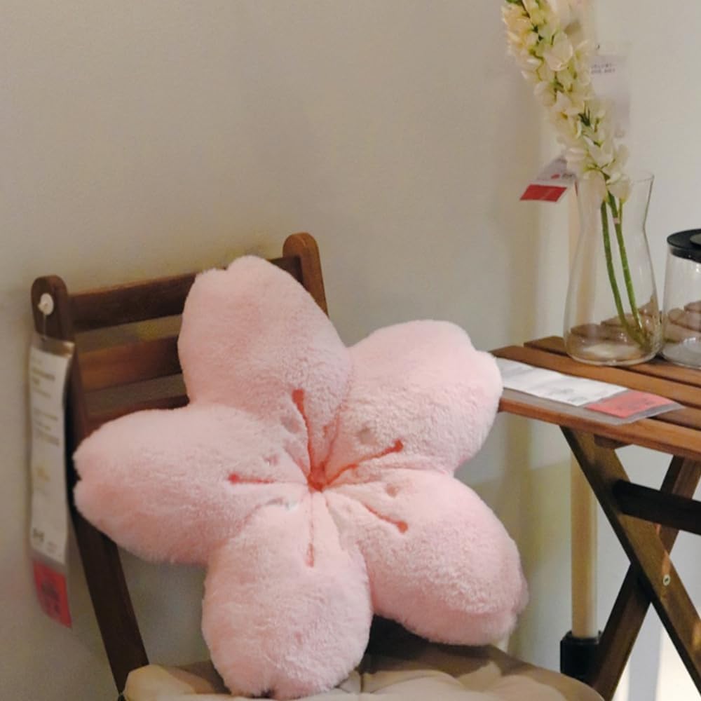 Super Soft Cherry Blossom Pillow - Kawaii Plush Cushion for Bedroom, Sofa & Car - Cute Floral Design, Perfect Gift for Girls & Home Décor