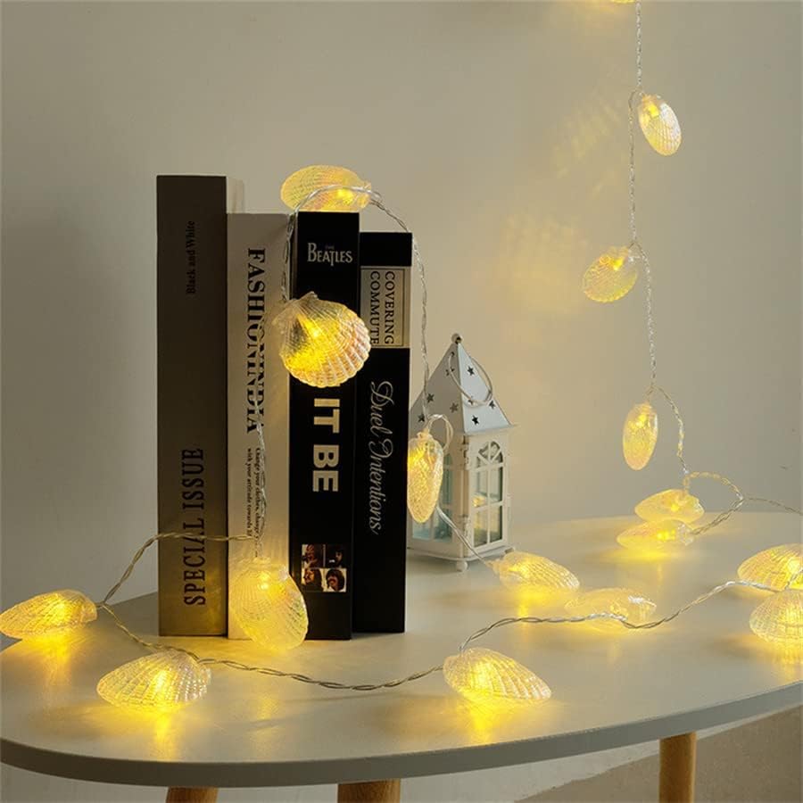 Shell LED String Lights – Battery Operated, Waterproof, 2 Modes, Decorative Lighting for Bedroom, Living Room, Christmas, Party & Outdoor Use